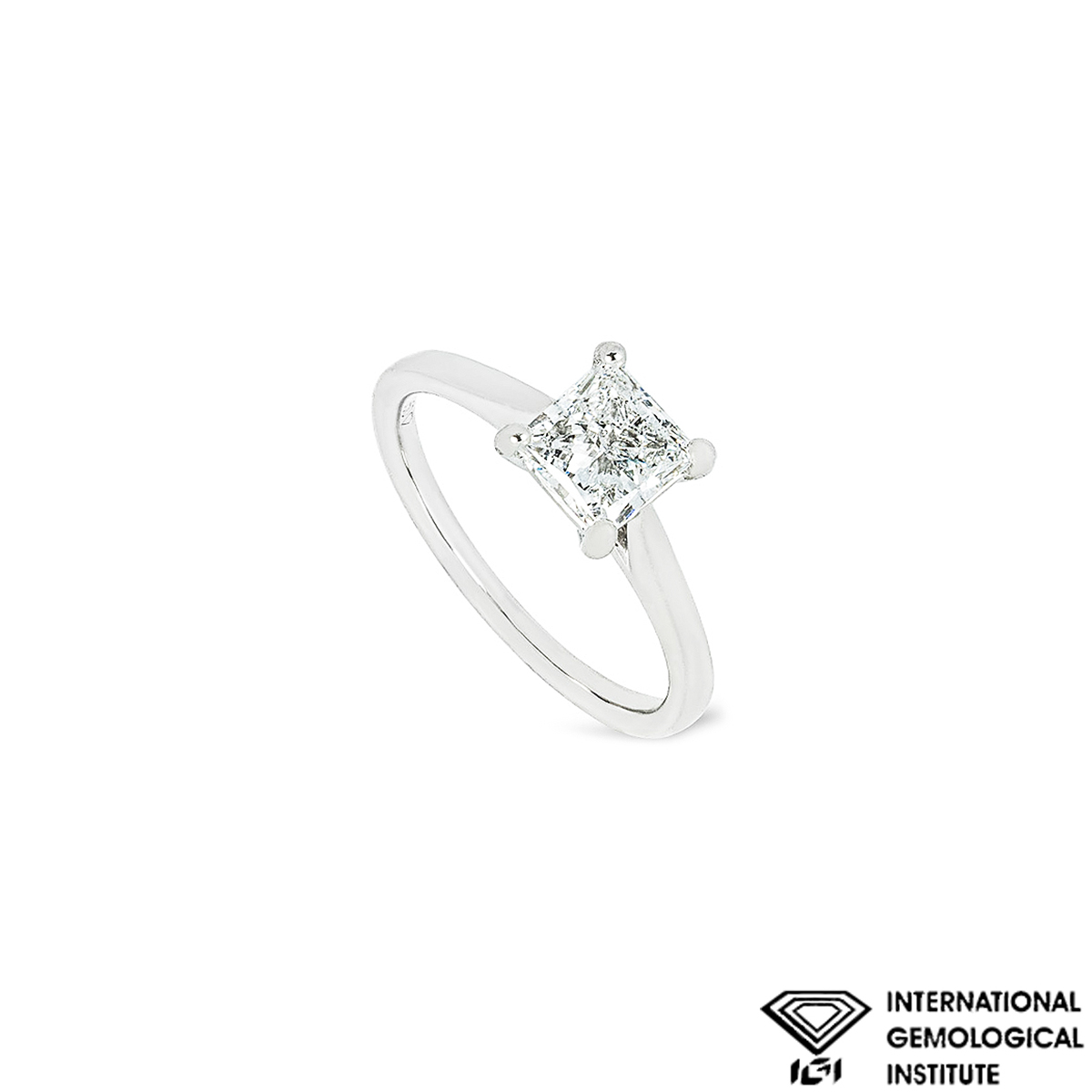 Platinum Princess Cut Lab Grown Diamond Ring 1.11ct F/VVS2